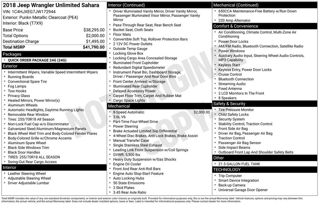 Used 2018 Jeep Wrangler Unlimited Sahara image 6