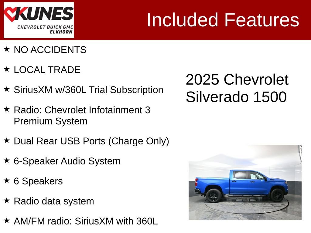 Used 2025 Chevrolet Silverado 1500 LT Trail Boss w/ LPO, Dark Essentials Package image 3