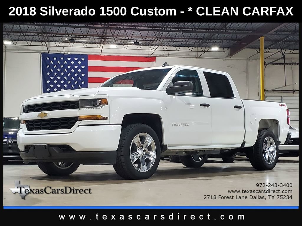 Used 2018 Chevrolet Silverado 1500 Custom w/ Custom Value Package AWD/4WD image 1