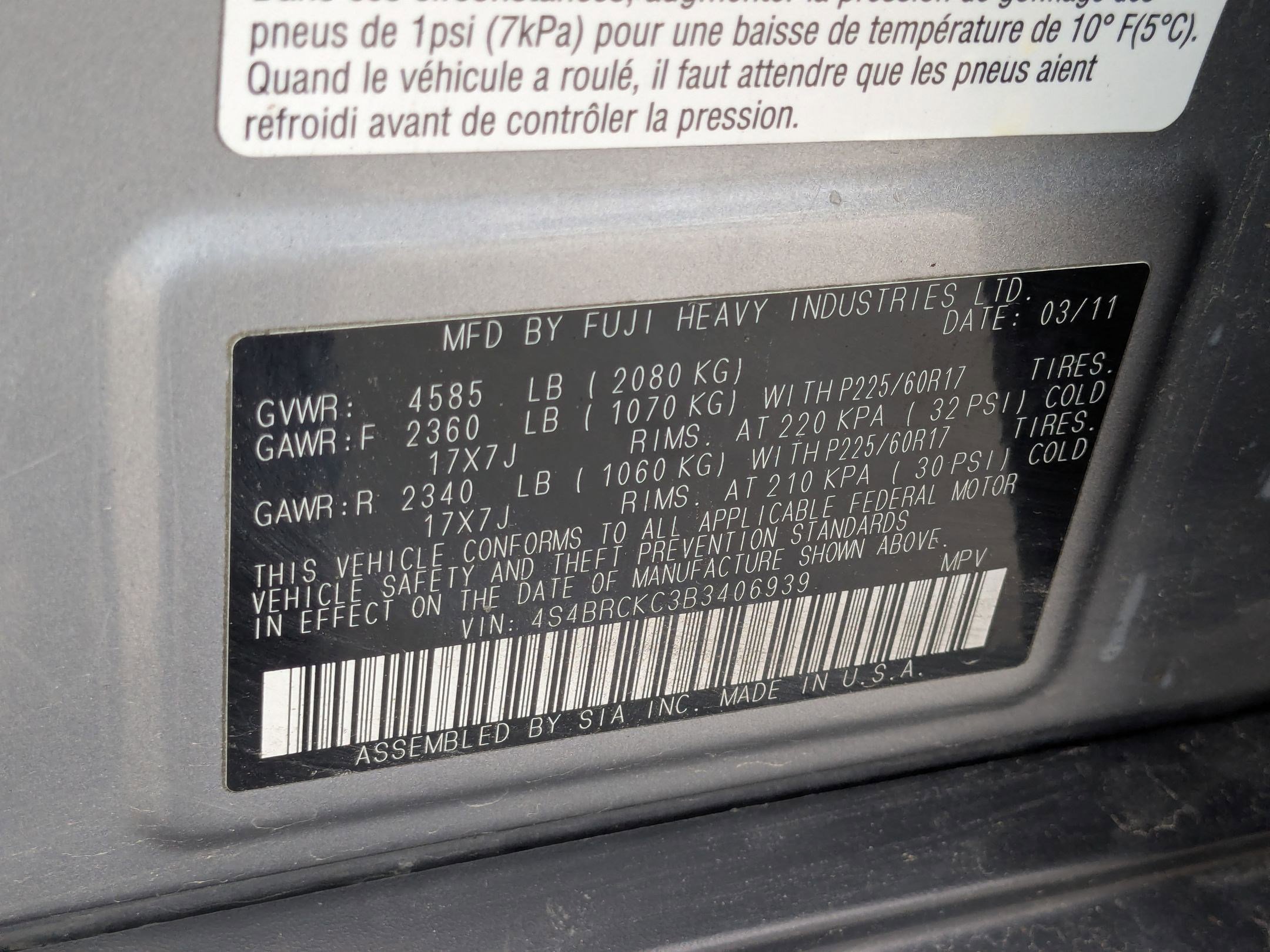 Used 2011 Subaru Outback 2.5i Limited w/ PWR Moonroof Pkg image 34