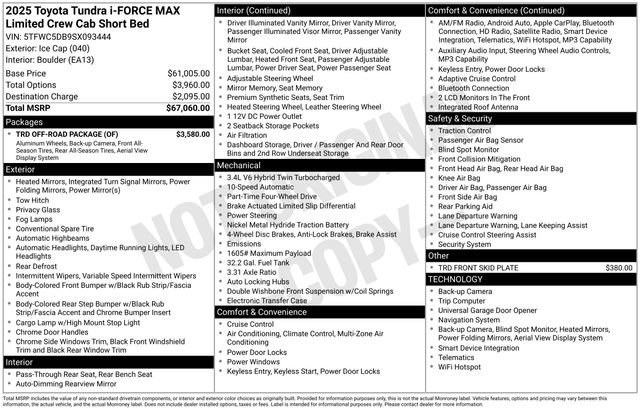 Used 2025 Toyota Tundra Limited w/ TRD Off-Road Package AWD/4WD image 27
