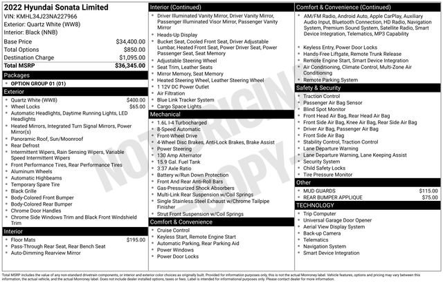 Used 2022 Hyundai Sonata Limited FWD image 8