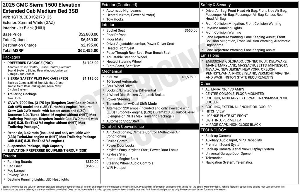 New 2025 GMC Sierra 1500 Elevation w/ Preferred Package image 2