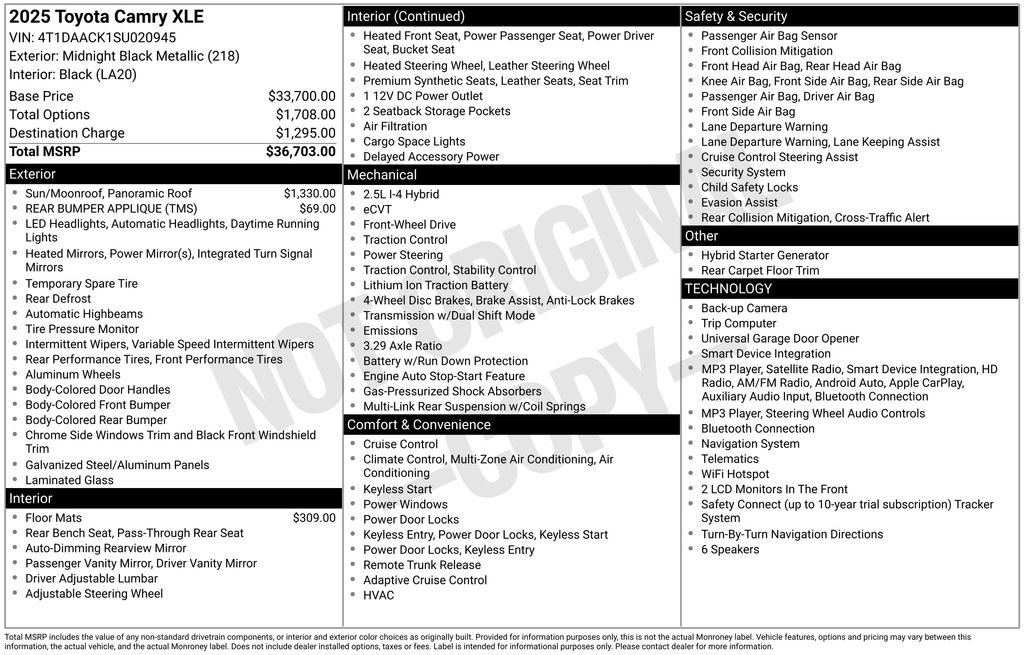 Certified 2025 Toyota Camry XLE FWD image 26