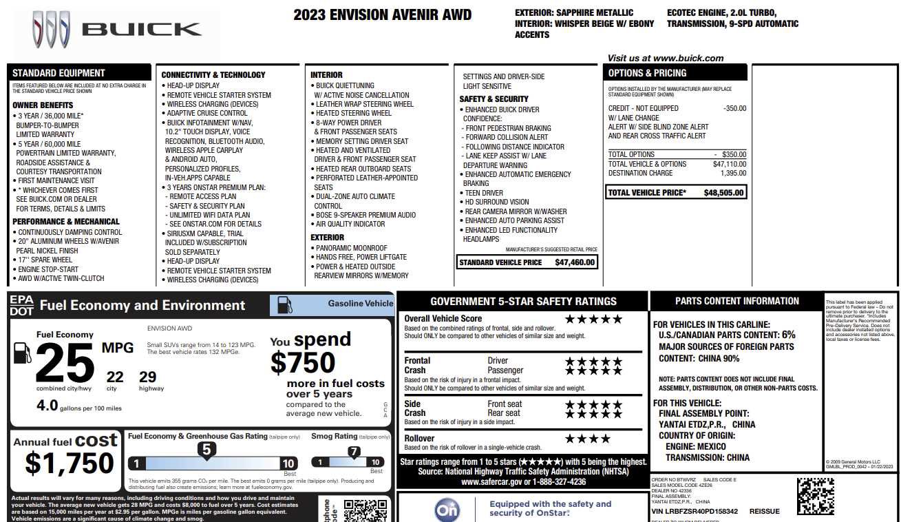 Used 2023 Buick Envision Avenir AWD/4WD image 6