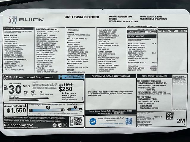 New 2026 Buick Envista Preferred w/ Convenience II Package FWD image 21