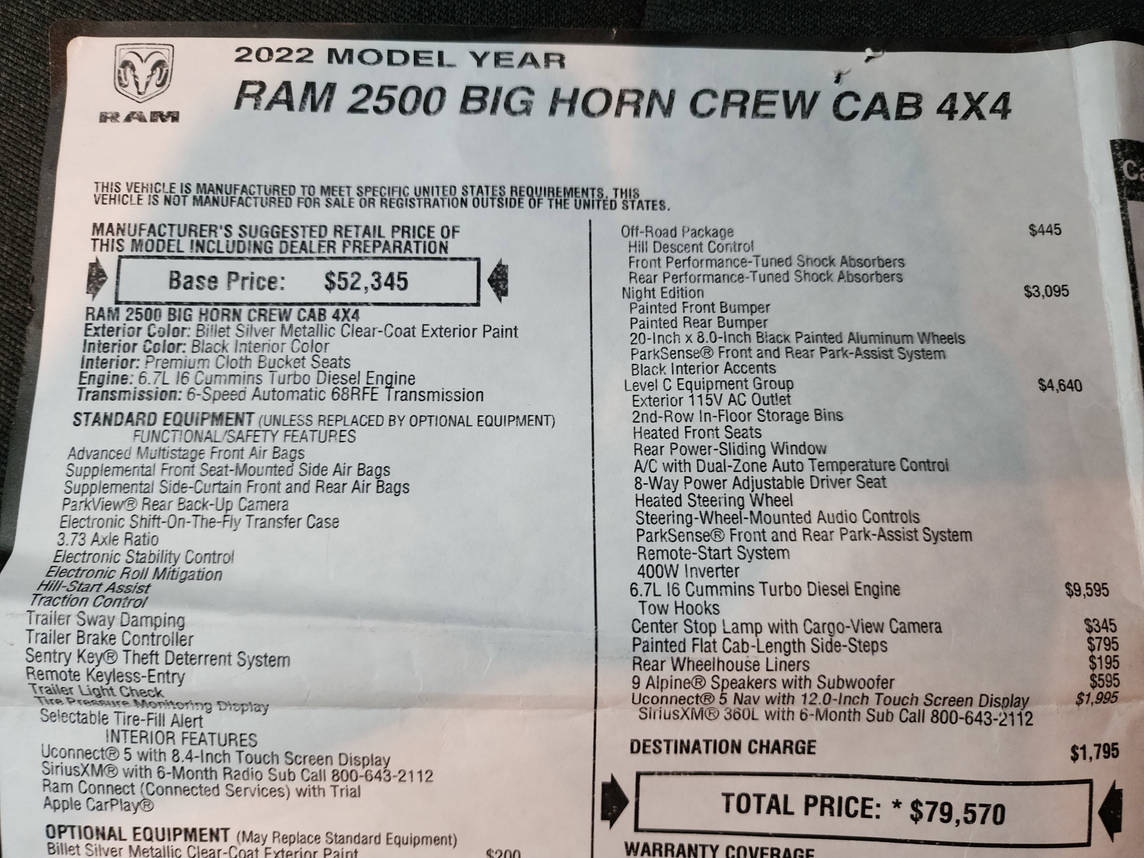 Used 2022 RAM 2500 Big Horn w/ Level C Equiment Group image 51