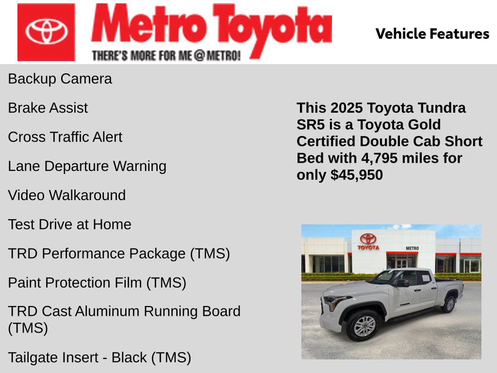 Certified 2025 Toyota Tundra SR5 w/ TRD Performance Package (TMS) AWD/4WD image 16