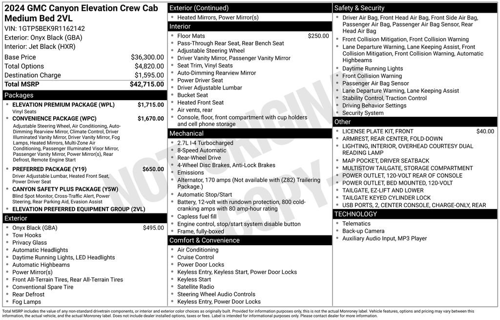 Used 2024 GMC Canyon Elevation w/ Elevation Premium Package image 35