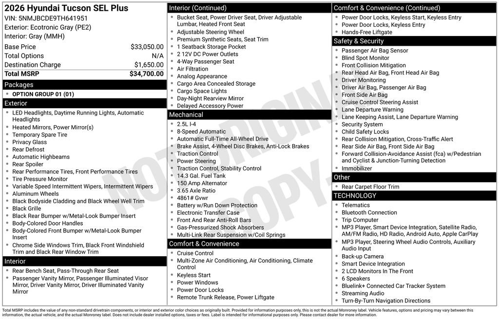 Certified 2026 Hyundai Tucson SEL Plus AWD/4WD image 31