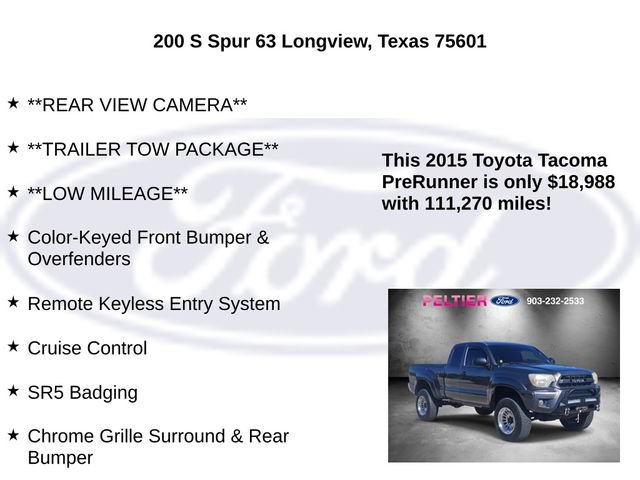 Used 2015 Toyota Tacoma PreRunner w/ SR5 Package RWD image 15