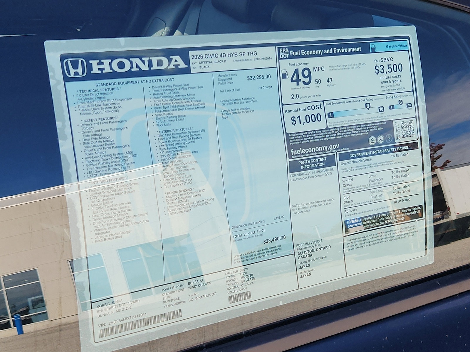 New 2026 Honda Civic Sport Touring image 19