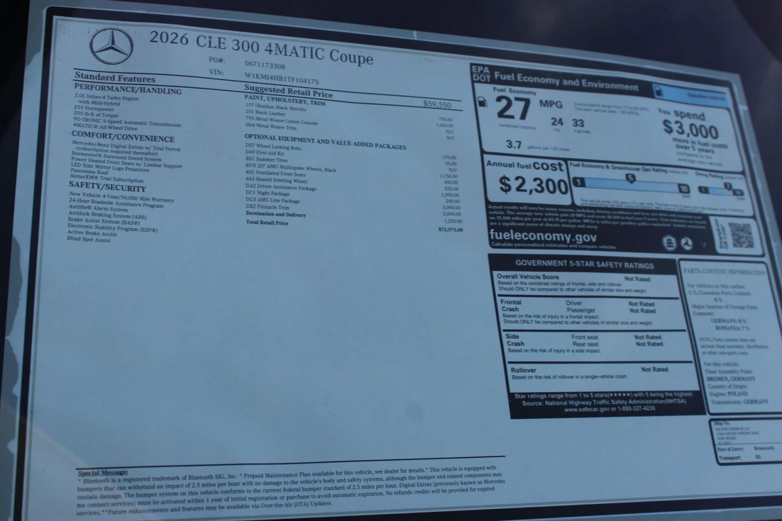 New 2026 Mercedes-Benz CLE 300 4MATIC Coupe image 33