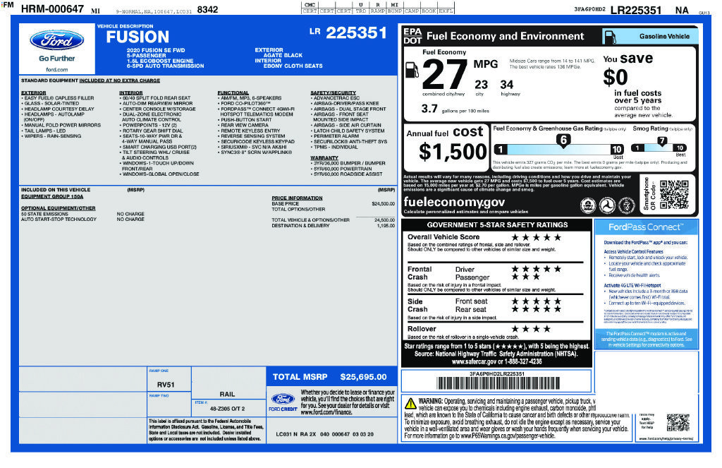 Used 2020 Ford Fusion SE FWD image 2