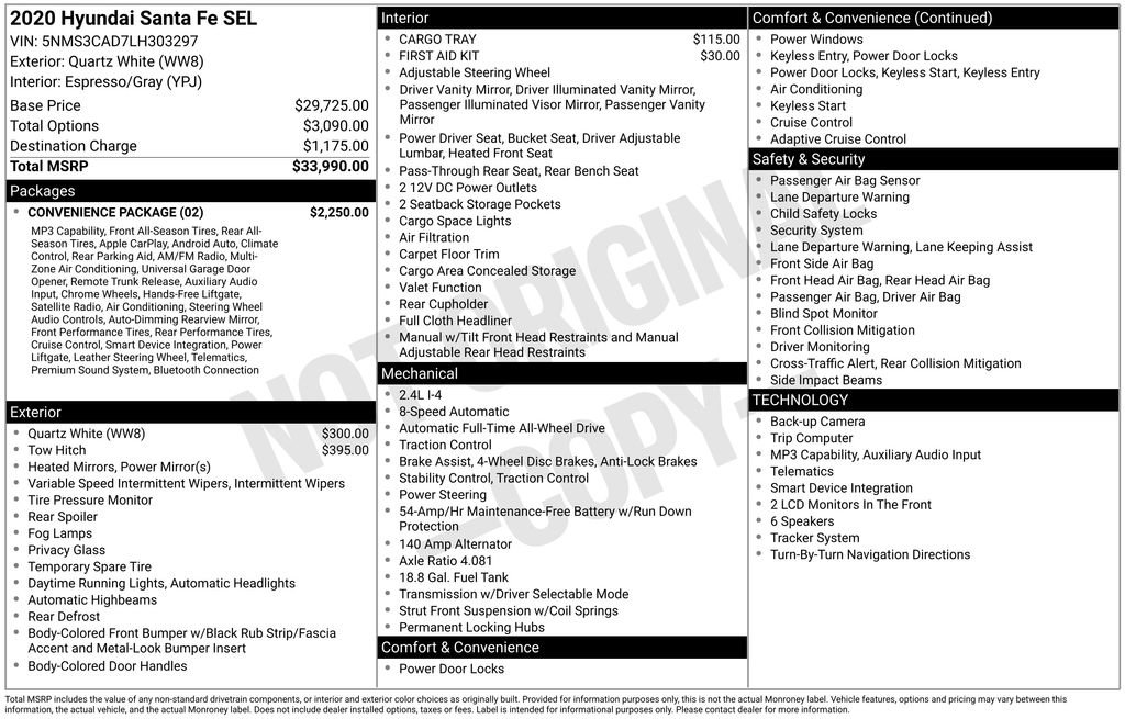 Used 2020 Hyundai Santa Fe SEL w/ Convenience Package AWD/4WD image 36