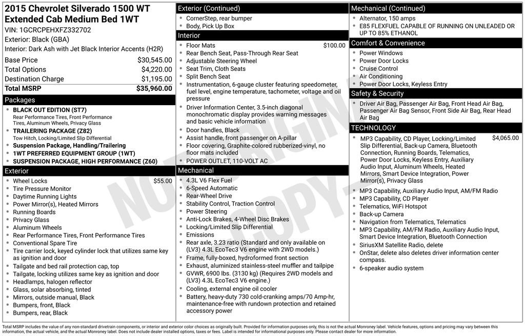 Used 2015 Chevrolet Silverado 1500 W/T RWD image 2
