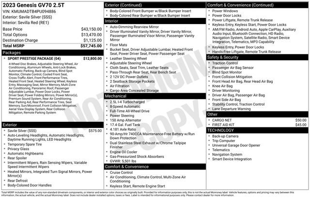 Used 2023 Genesis GV70 2.5T w/ Sport Prestige Package AWD/4WD image 27