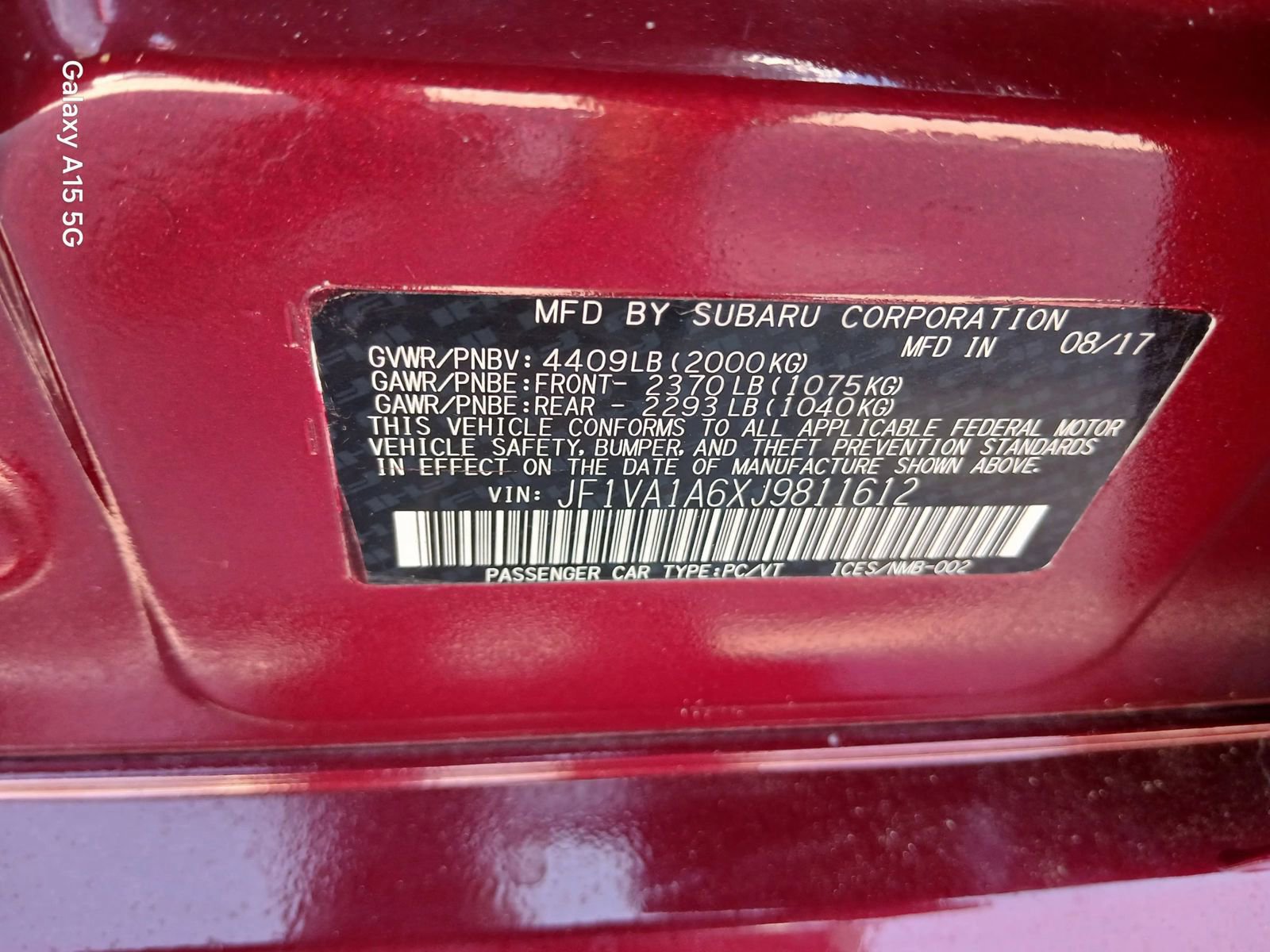 Used 2018 Subaru WRX w/ Popular Package #1 AWD/4WD image 9