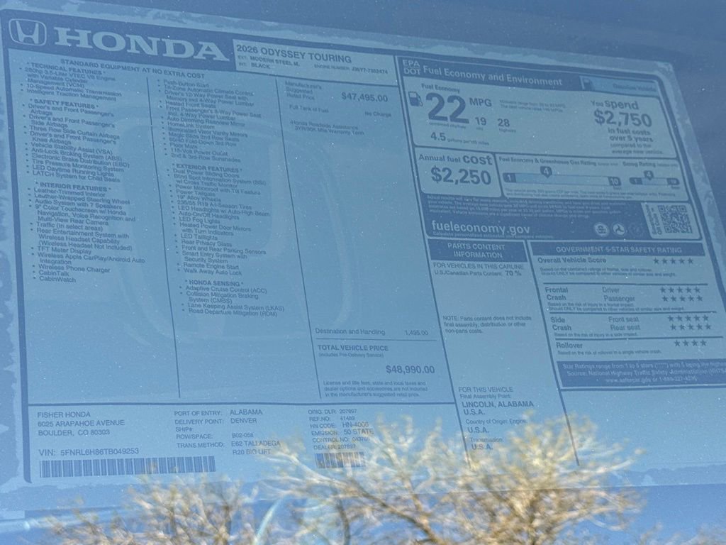New 2026 Honda Odyssey Touring image 28