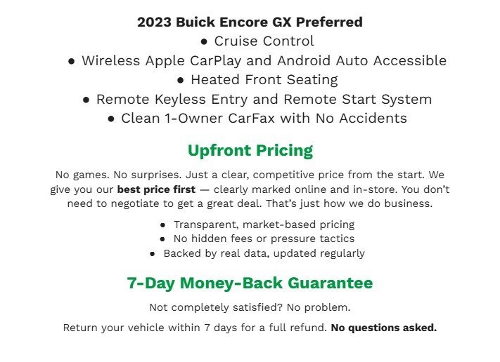 Used 2023 Buick Encore GX Preferred w/ Cold Weather Comfort Package AWD/4WD image 2