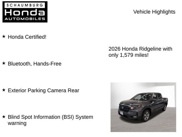 Certified 2026 Honda Ridgeline RTL image 7