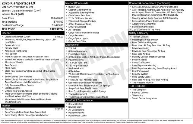 New 2026 Kia Sportage LX image 30