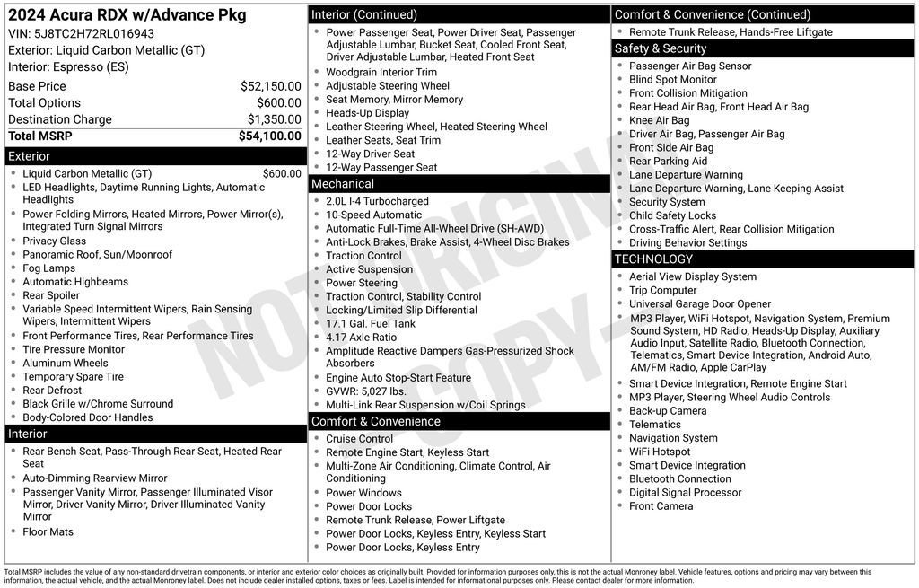 Certified 2024 Acura RDX SH-AWD w/ Advance Package image 4