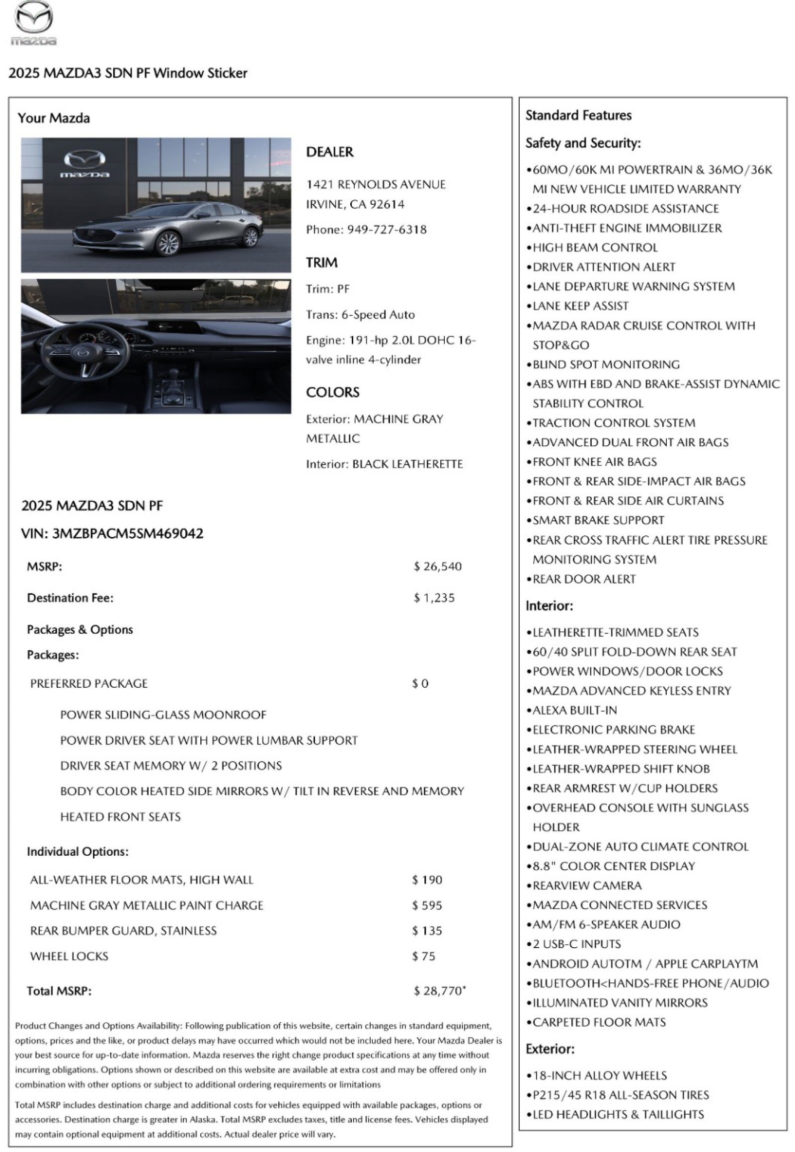 Used 2025 MAZDA MAZDA3 s image 50