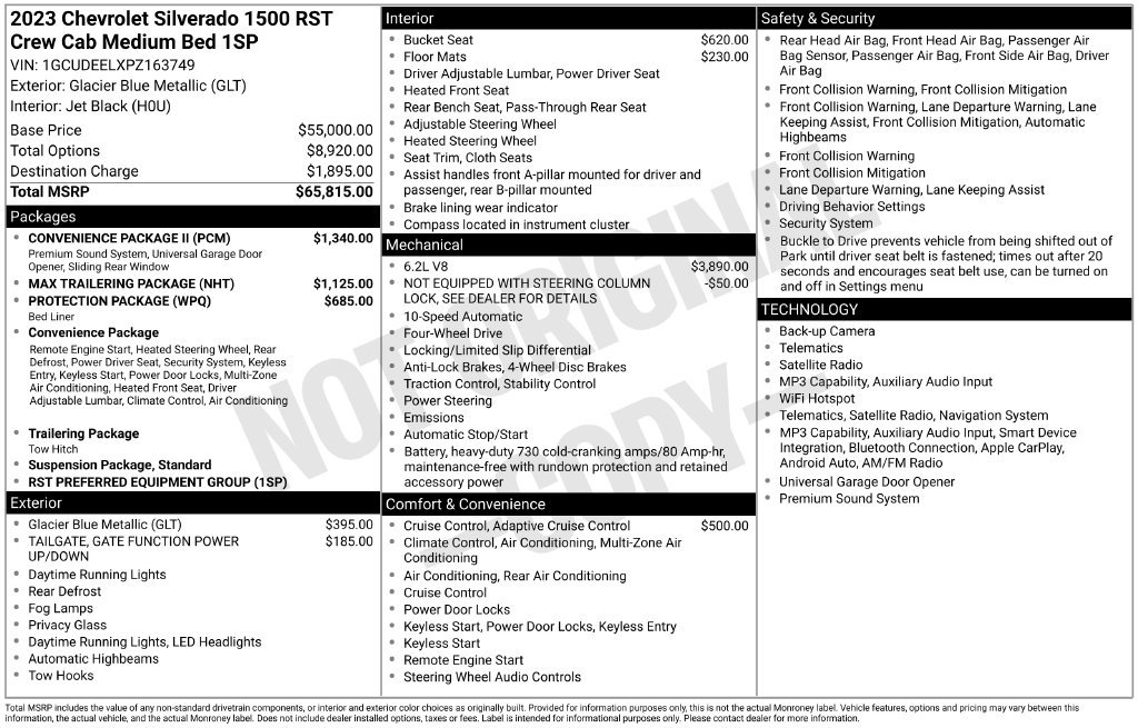 Used 2023 Chevrolet Silverado 1500 RST w/ Convenience Package II AWD/4WD image 26