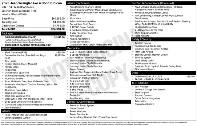 Used 2023 Jeep Wrangler Unlimited Rubicon 4xe w/ Cold Weather Group image 6