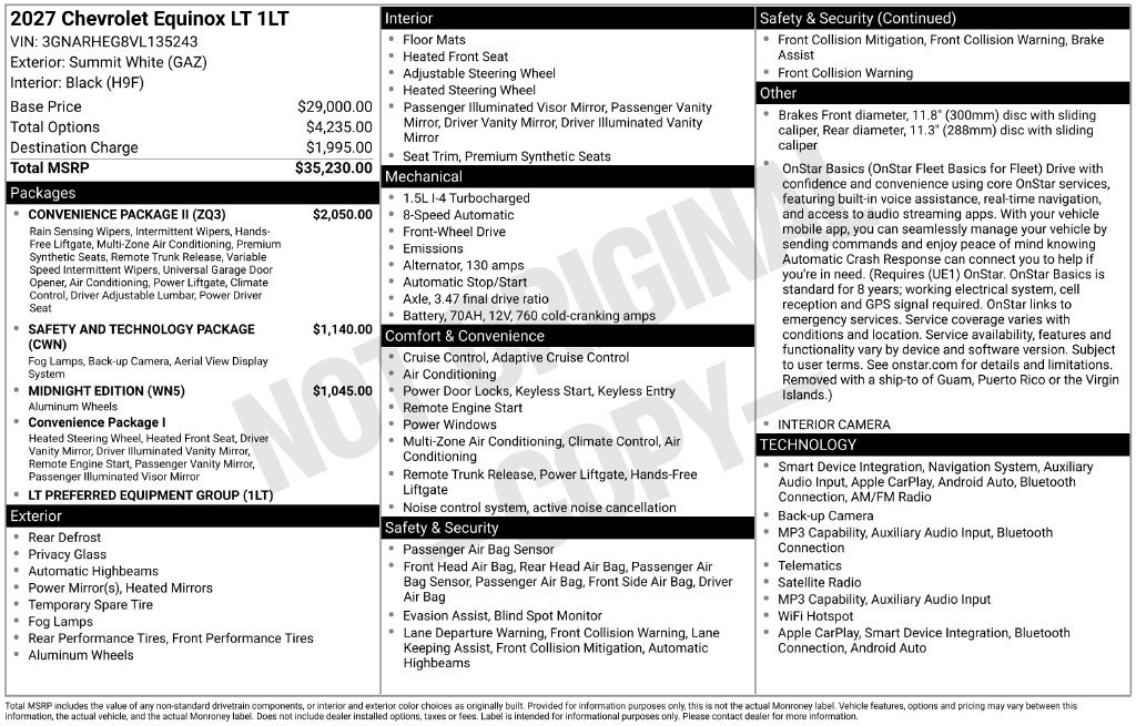 Used 2027 Chevrolet Equinox LT w/ Convenience Package II FWD image 5