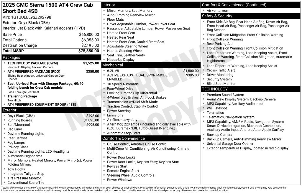 Certified 2025 GMC Sierra 1500 AT4 w/ Technology Package AWD/4WD image 5