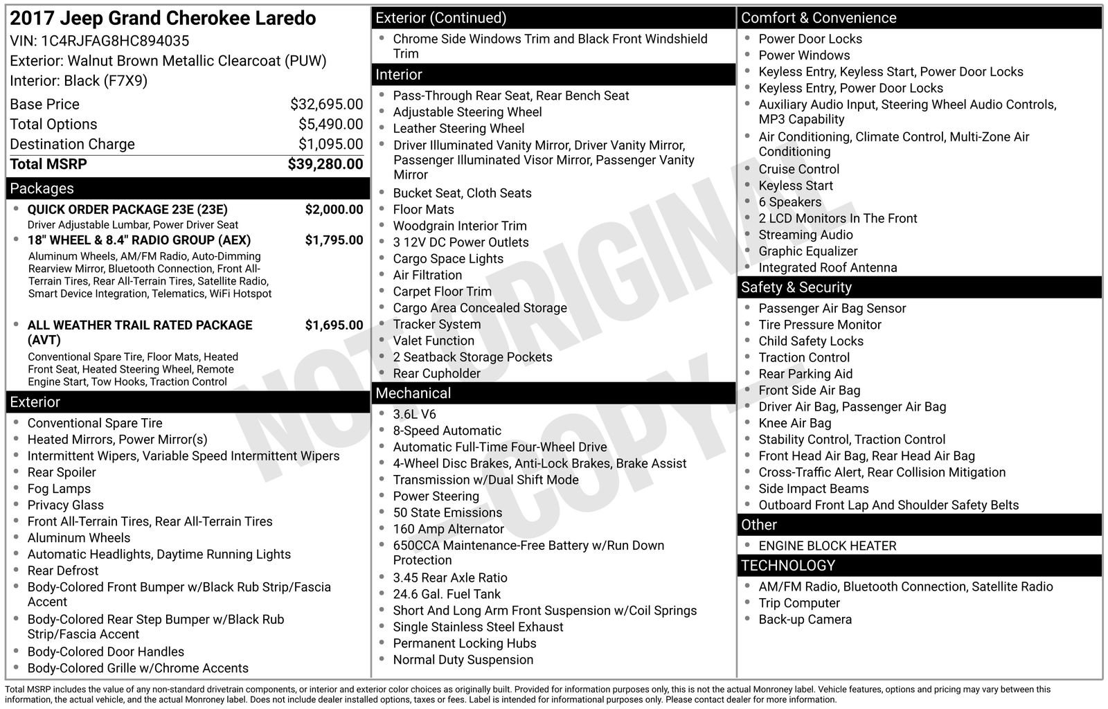 Used 2017 Jeep Grand Cherokee Laredo w/ Quick Order Package 23E image 10