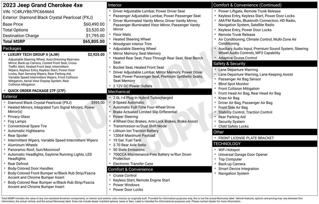 Used 2023 Jeep Grand Cherokee 4WD 4xe w/ Luxury Tech Group II image 3