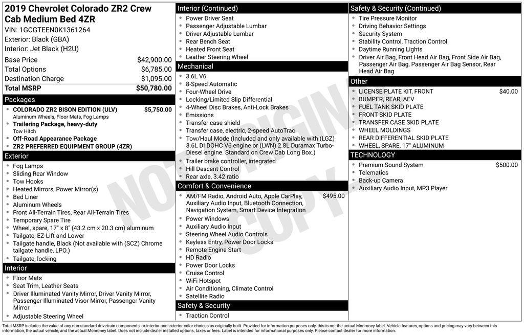 Used 2019 Chevrolet Colorado ZR2 w/ Colorado ZR2 Bison Edition image 40