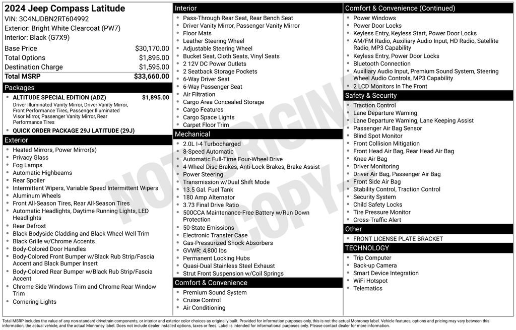 Used 2024 Jeep Compass Latitude w/ Altitude Special Edition AWD/4WD image 10