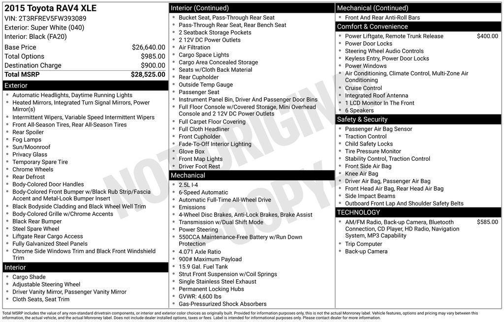 Used 2015 Toyota RAV4 XLE AWD/4WD image 10