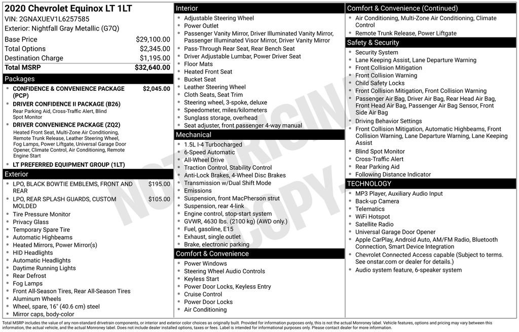 Certified 2020 Chevrolet Equinox LT AWD/4WD image 10