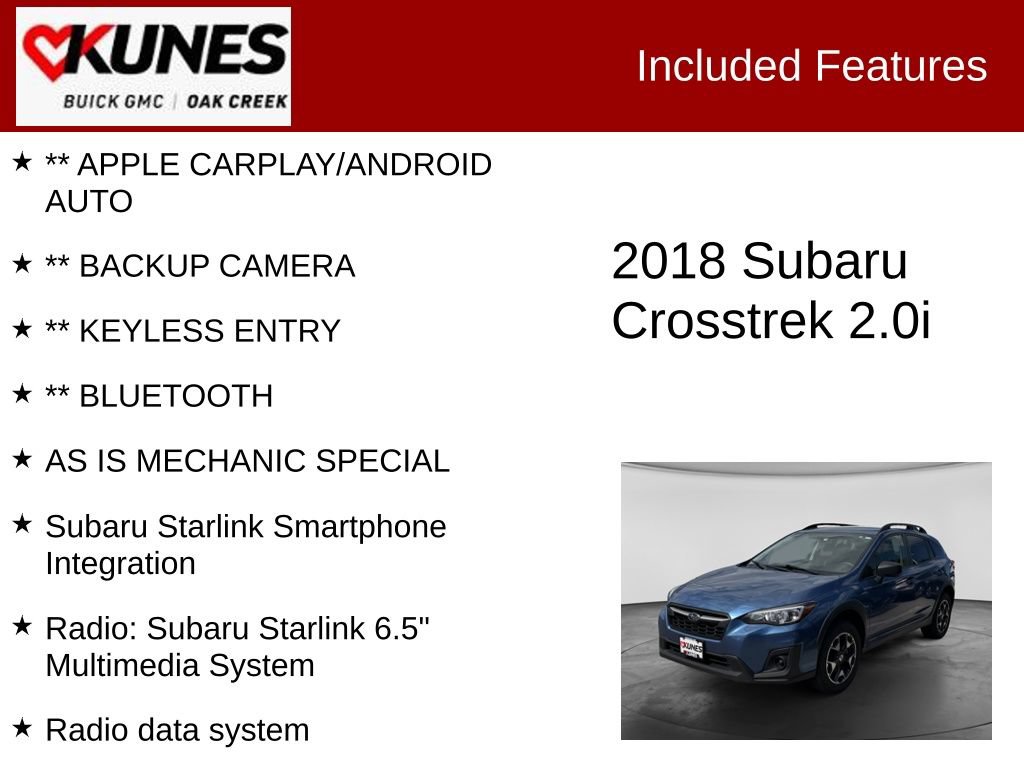Used 2018 Subaru Crosstrek 2.0i AWD/4WD image 2