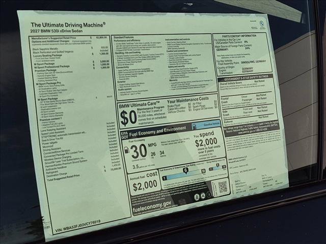 New 2027 BMW 530i xDrive w/ M Sport Package AWD/4WD image 18