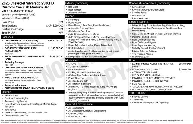 New 2026 Chevrolet Silverado 2500 Custom w/ Custom Value Package image 3