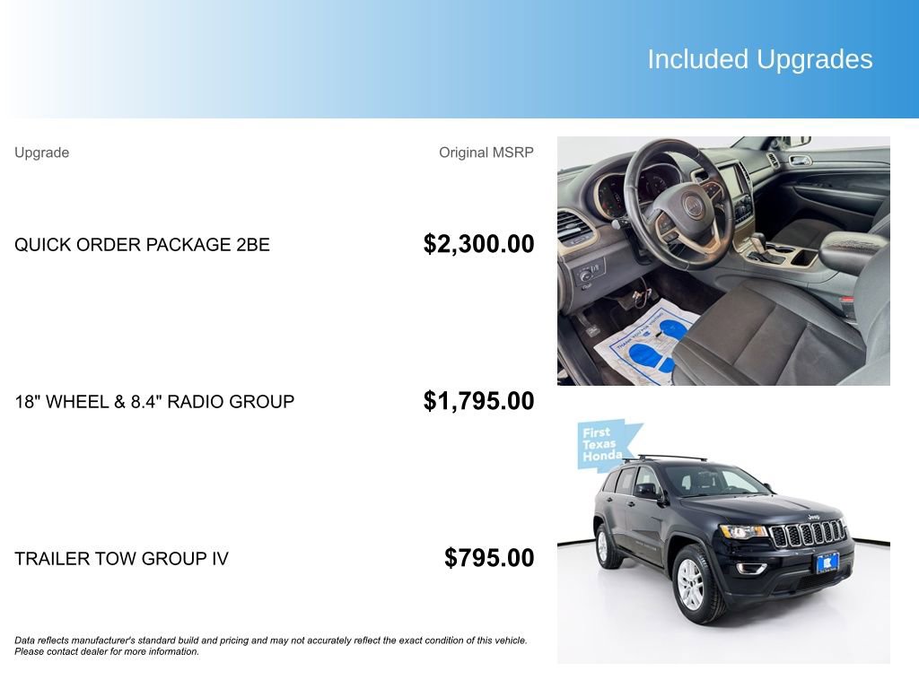 Used 2017 Jeep Grand Cherokee Laredo w/ Quick Order Package 2BE RWD image 5