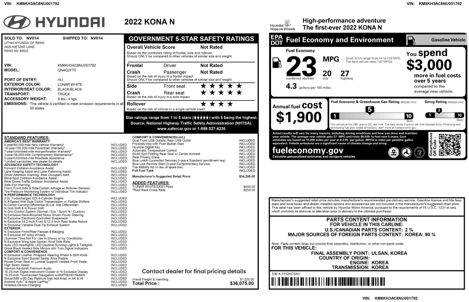 Used 2022 Hyundai Kona N image 52