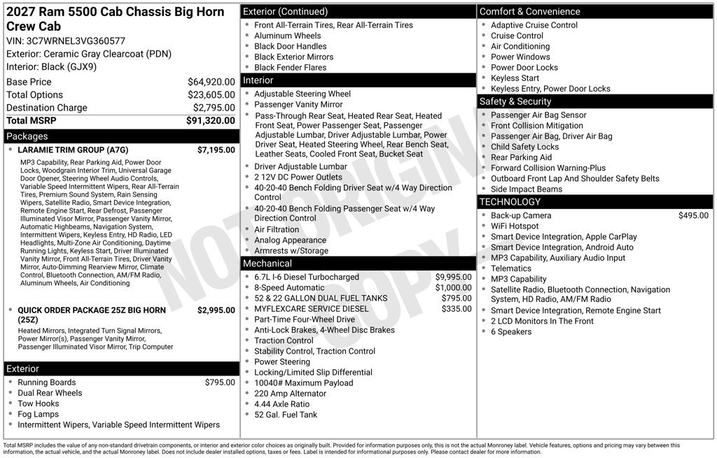 New 2027 RAM 5500 4x4 Crew Cab w/ Laramie Trim Package image 26