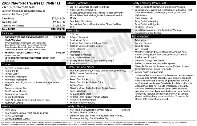 Used 2023 Chevrolet Traverse LT FWD image 14