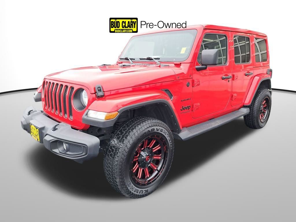 Used 2021 Jeep Wrangler Unlimited Sahara w/ Uconnect 4C Nav & Sound Group image 1