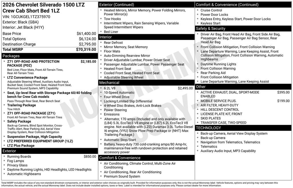 New 2026 Chevrolet Silverado 1500 LTZ AWD/4WD image 19