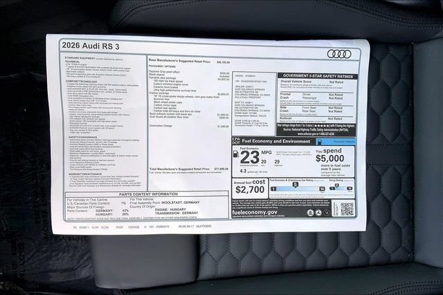 New 2026 Audi RS 3 AWD/4WD image 13