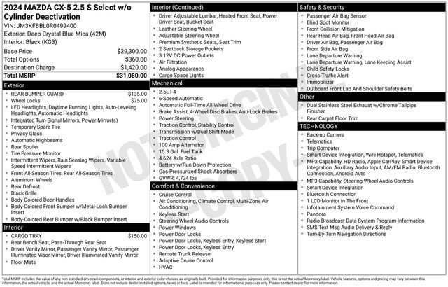 Used 2024 MAZDA CX-5 AWD 2.5 S w/ Select Package image 30