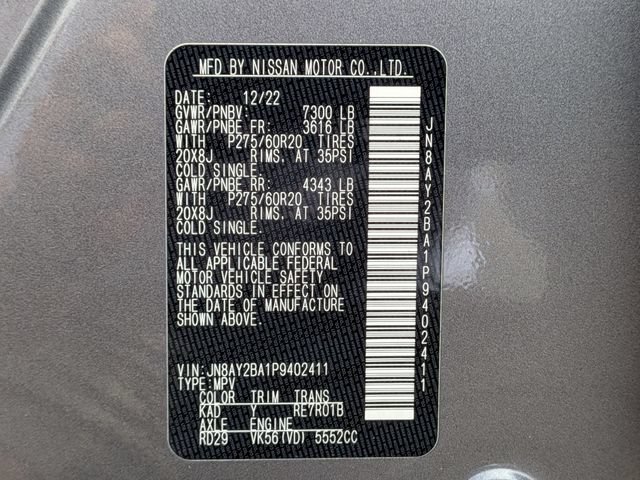 Used 2023 Nissan Armada SL w/ Midnight Edition Package RWD image 29